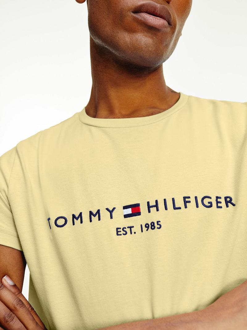 Férfi Tommy Hilfiger Hilfiger logo Póló Sárga | HU 826LIS